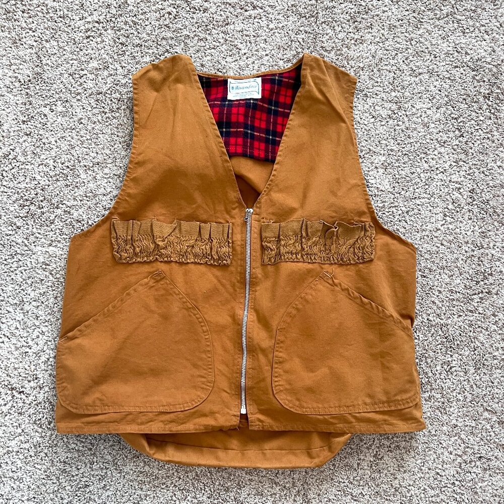 1950s Western Field - Montgomery Ward Canvas Hunting Vest - Size Medium
